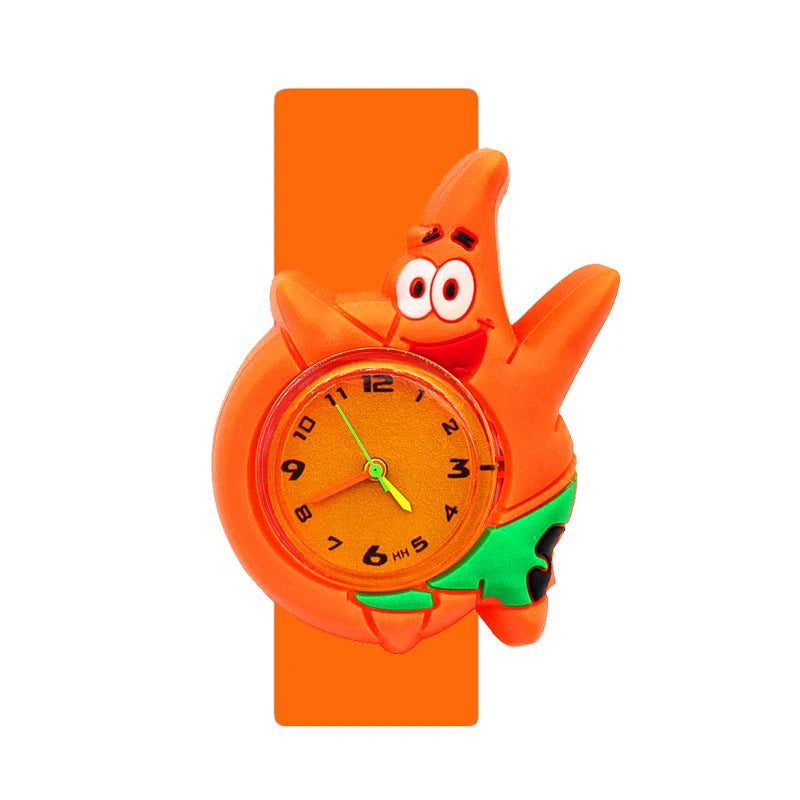 Baby Watch 3D Cartoon Kids Birthday Gift Old Girl Boy Children Study Time Toy Watch Clock Free Spare Battery