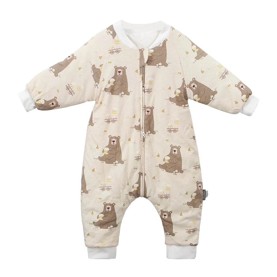 Baby Sleeping Bag Cute Girls Winter Warm Baby Sleepsack With Feet 1-4Years Kids Growth Blanket Sleepwear Children'S Sleeping Bag