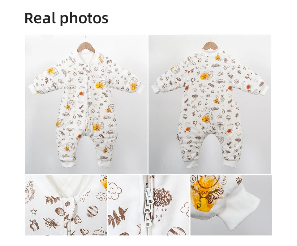 Baby Sleeping Bag Cute Girls Winter Warm Baby Sleepsack With Feet 1-4Years Kids Growth Blanket Sleepwear Children'S Sleeping Bag