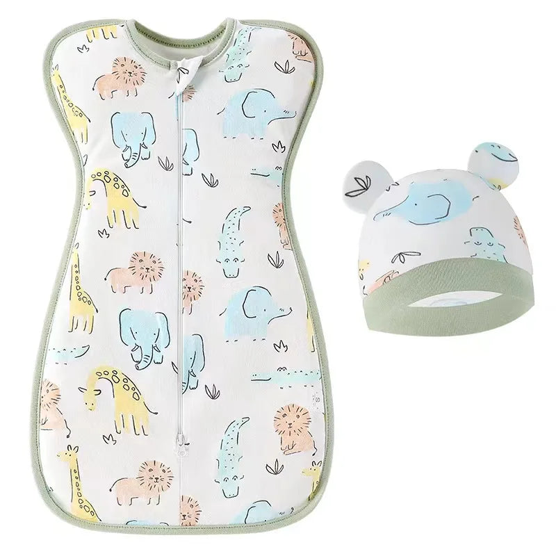 Baby Sleeping Bag Newborn Baby Swaddle Sleeveless Sleep Sack Summer Thin Cotton Soft 2-Ways Zipper Diaper Changing