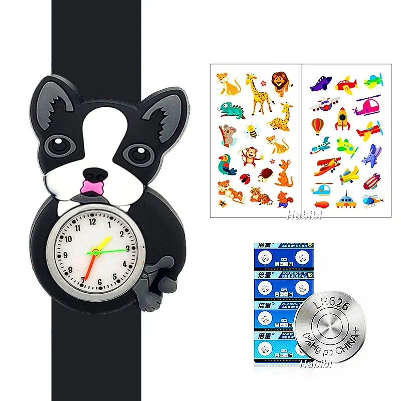 Cute Baby Watch Cartoon 3D Animals Boys Girls Kids Students Clock Birthday Party Christmas Gift Children Study Time Slap Watches