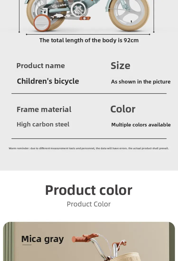 Children's Bicycle Folding Girl 3 6-7-10 Year Old Baby Middle Aged Older Boy's Bicycle Baby Pedal Stroller