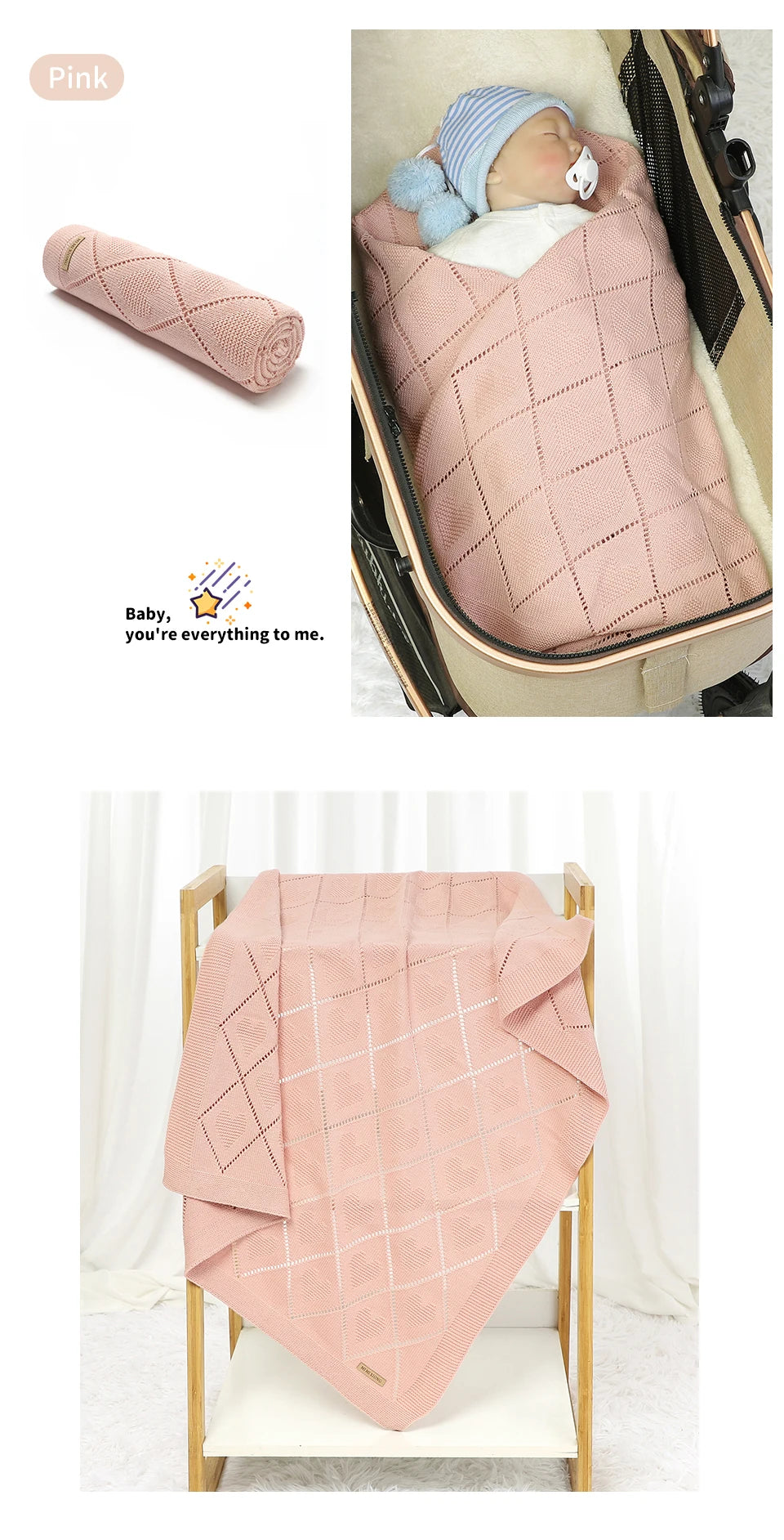 Baby Blankets Super Soft Newborn Cotton Knit Month Stroller Nursery Swaddle Wrap Quilts 90*70cm Infant Boy Girl Sleeping Covers
