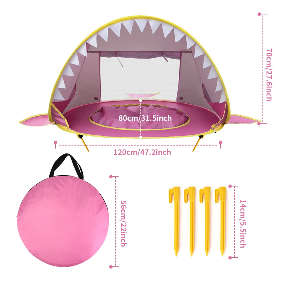 Baby Beach Tent Pop Up Portable Sun Shelter with UV Protection Shade for Infants Toddlers Kids Outdoor Pool Beach Summer Toys