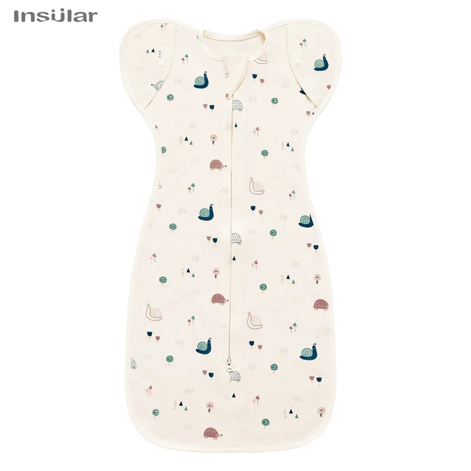 Newborn Baby Sleeping Bags Raised Hand Anti-shock Cotton Printed Sleepsacks Swaddle Blanket New Born Baby Items Baby Swaddle
