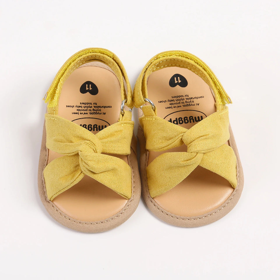 2024 New Product Baby Sandals Infant Girls Shoes Bow-knot Princess Sole Non-slip Toddler First Walkers 5-colors