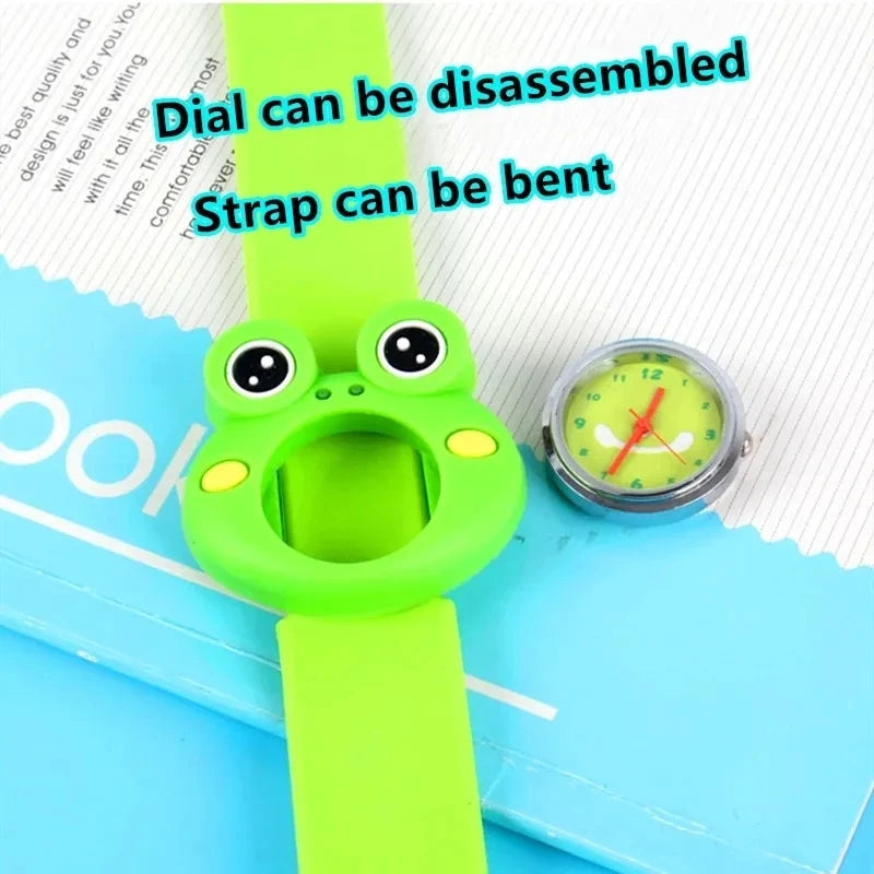 Baby Watch 3D Cartoon Kids Birthday Gift Old Girl Boy Children Study Time Toy Watch Clock Free Spare Battery