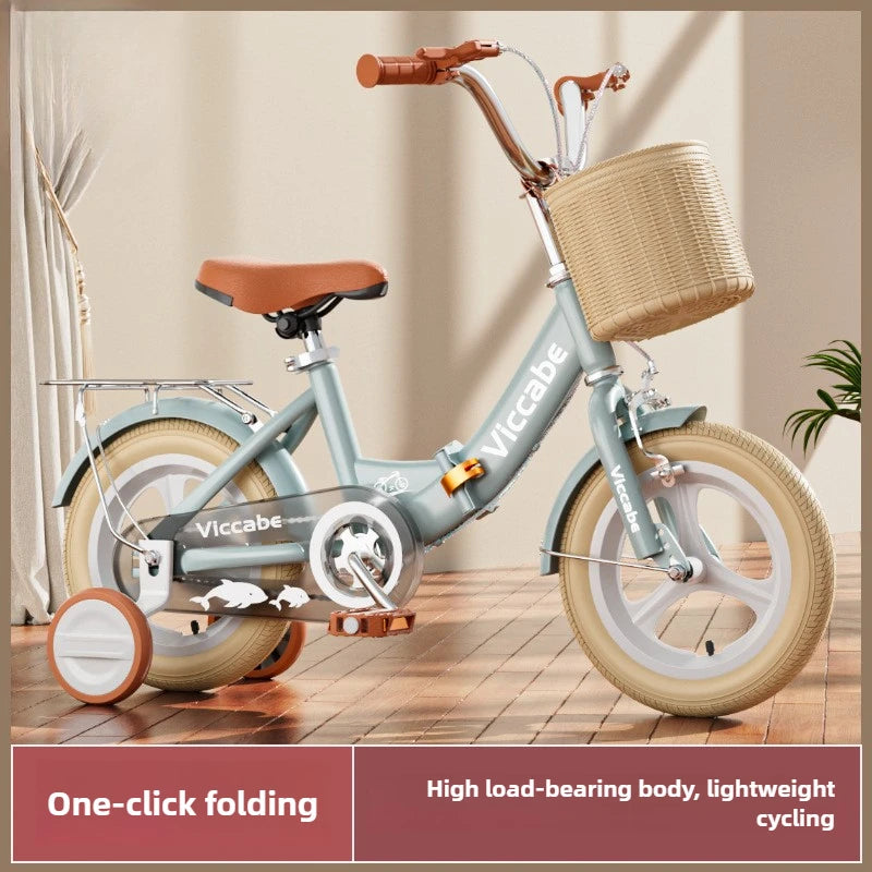Children's Bicycle Folding Girl 3 6-7-10 Year Old Baby Middle Aged Older Boy's Bicycle Baby Pedal Stroller