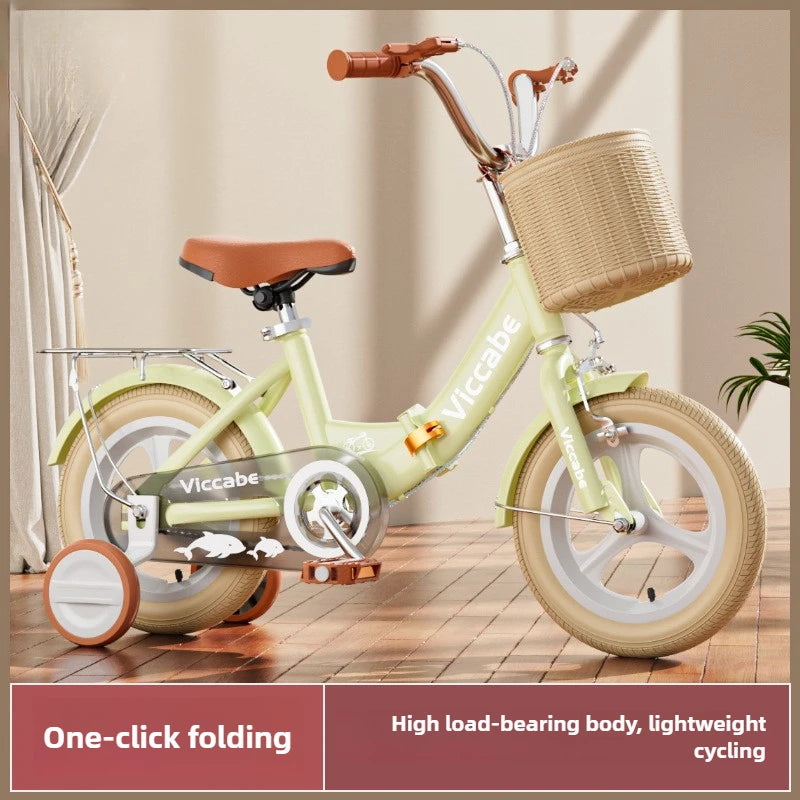 Children's Bicycle Folding Girl 3 6-7-10 Year Old Baby Middle Aged Older Boy's Bicycle Baby Pedal Stroller