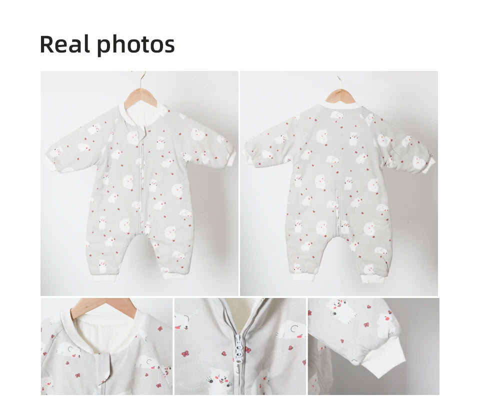 Baby Sleeping Bag Cute Girls Winter Warm Baby Sleepsack With Feet 1-4Years Kids Growth Blanket Sleepwear Children'S Sleeping Bag