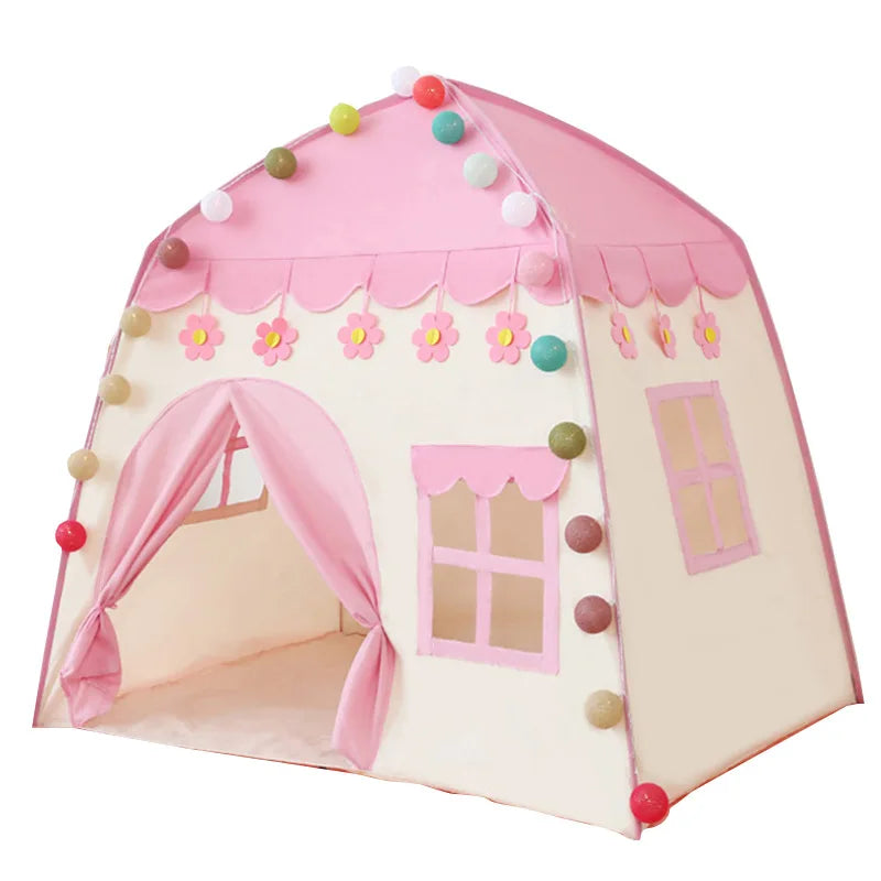 1.35M Portable Baby Tent Toys for Kids Folding Tents Baby Play House Large Girls Pink Princess Castle Children Room Decor