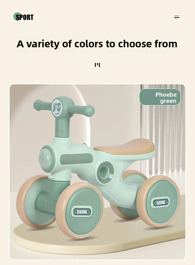 Children's balance bike without pedals 1-3 years old baby child scooter baby toddler four-wheel yo-yo