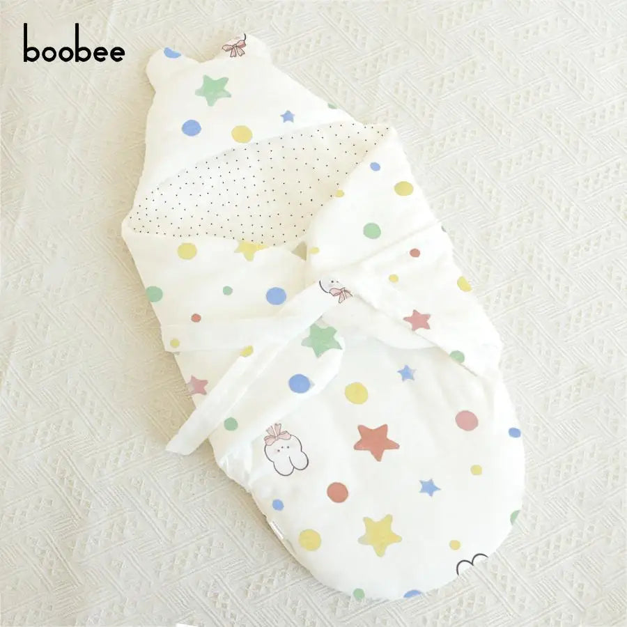 1Pc Baby Blanket, Newborn Sleeping Bag, Thickened for Autumn and Winter, Comfortable and Soft for Outings - Anti-Startle Swaddle Blanket Baby Supplies, Cartoon Print Pattern, Suitable for 0-12 Months, Perfect Baby Shower Gift