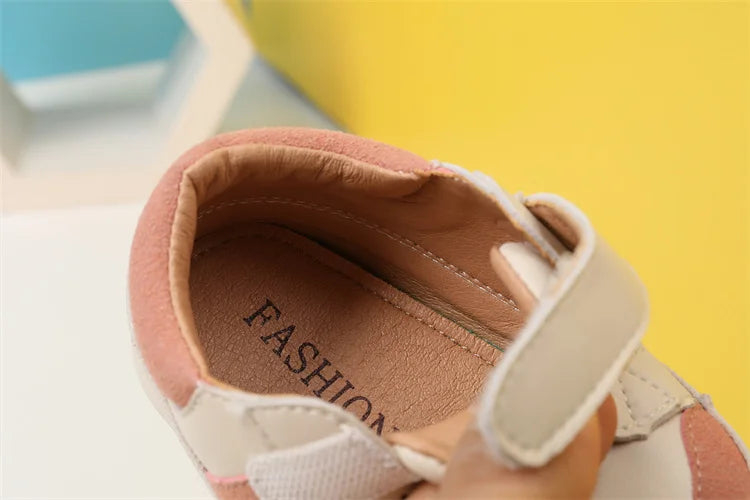 0-5 Years New Baby Shoes For Boy Leather Toddler Barefoot Shoes Soft Sole Outdoor Kids Tennis Fashion Little Girls Sneakers
