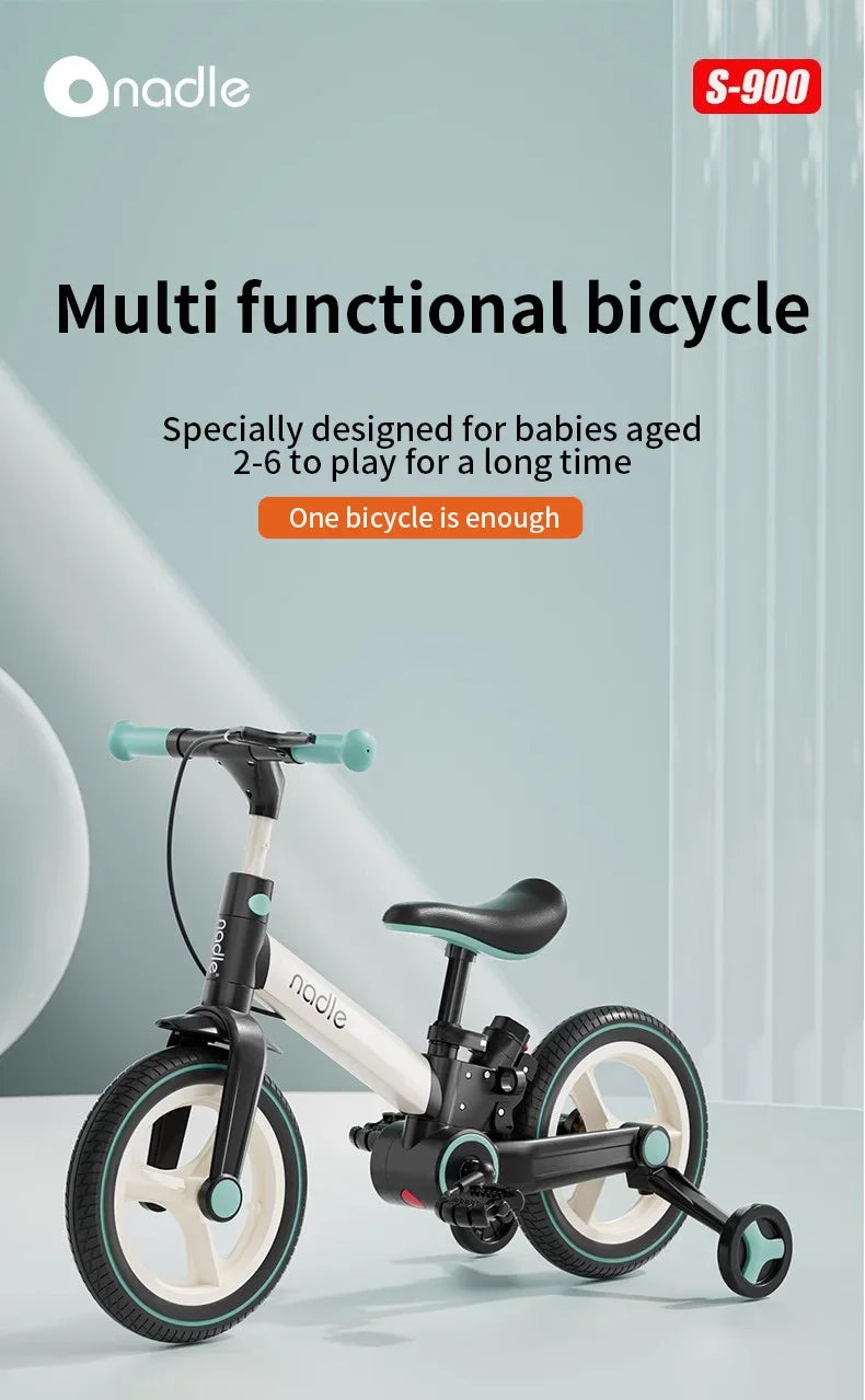 Children's bicycle balance bike 2-in-1 1-3 1-6-year-old girl boy pedal folding bike