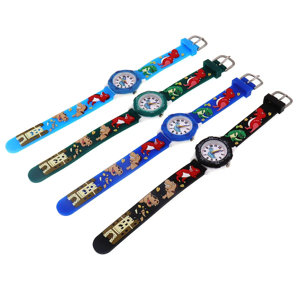 Cartoon Watches Children Boys Girls Watch Kids Watches Boys Digital Watch Quartz Wristwatch Dinosaur Silicone Strap Baby Watch