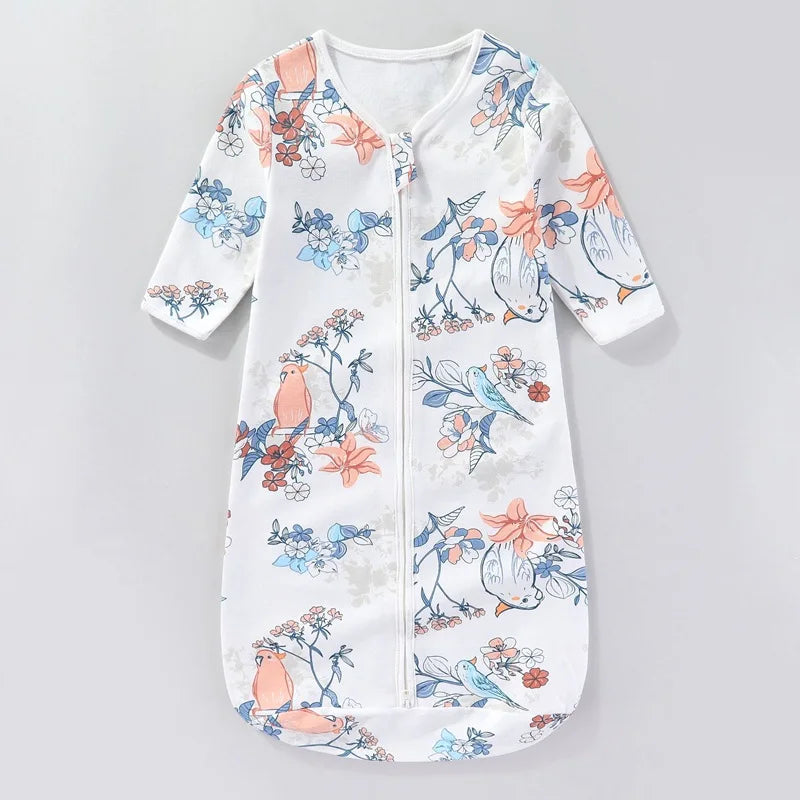 Baby Sleeping Bag, Suitable For Summer, Newborns, One-piece Design, Anti-startle, Long Sleeves, Pure Cotton, Suitable For Spring