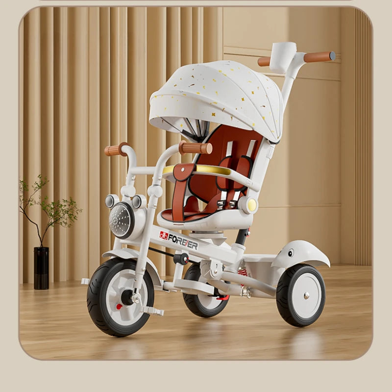 New Children's Tricycle,Reclining and Sitting Foldable Portable Stroller,1-6 Years Old Multifunctional Children's Bicycle