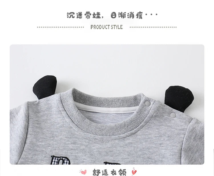 Baby Clothes for Boys and Girls, Autumn Crawling Clothes, Cute and Stylish Suits, Long-Sleeved Clothes for Going Out, Spring and Autumn Clothes, Two Pieces