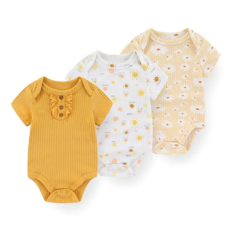 Baby clothes Breathable 3-piece cartoon clothes soft and comfortable for both boys and girls