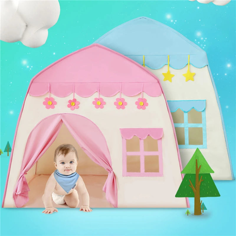 1.35M Portable Baby Tent Toys for Kids Folding Tents Baby Play House Large Girls Pink Princess Castle Children Room Decor