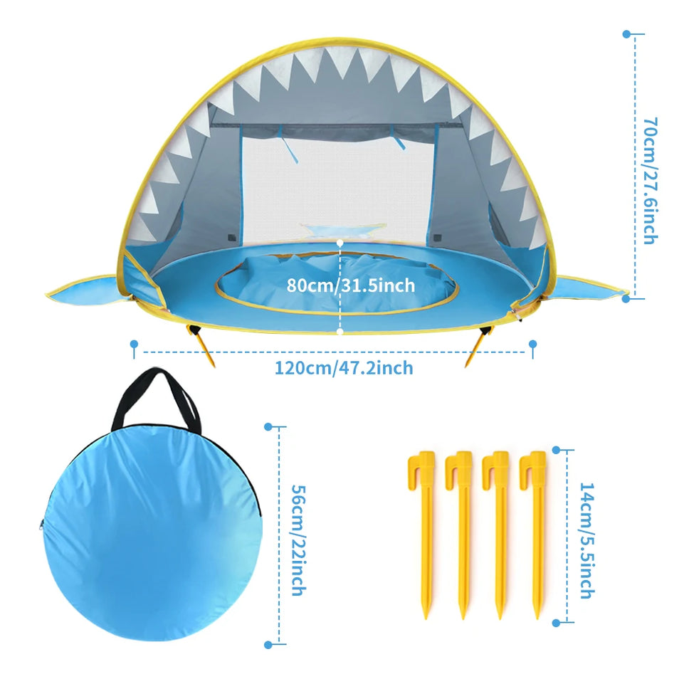 Baby Beach Tent Pop Up Portable Sun Shelter with UV Protection Shade for Infants Toddlers Kids Outdoor Pool Beach Summer Toys