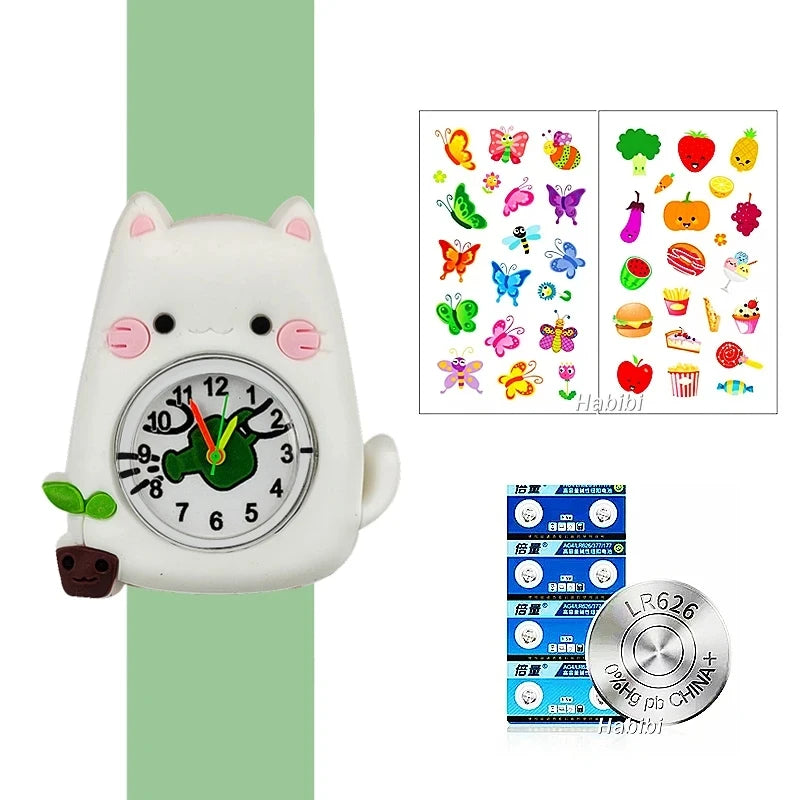 Cute Baby Watch Cartoon 3D Animals Boys Girls Kids Students Clock Birthday Party Christmas Gift Children Study Time Slap Watches