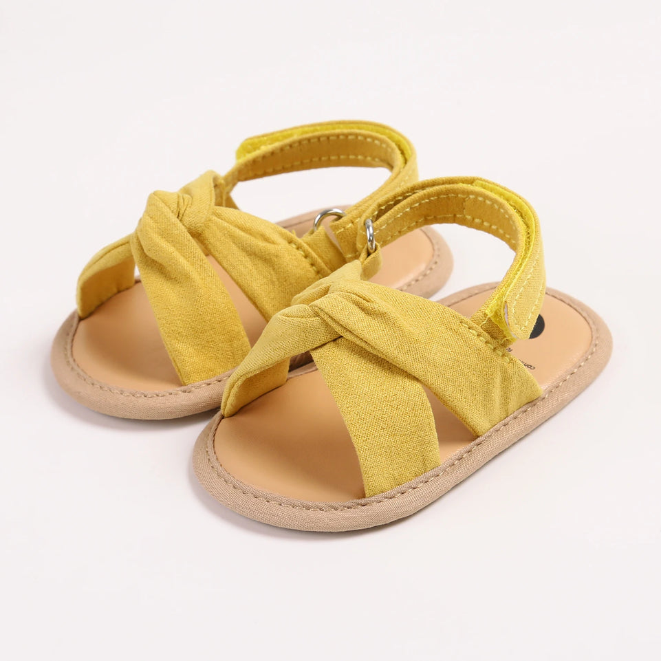 2024 New Product Baby Sandals Infant Girls Shoes Bow-knot Princess Sole Non-slip Toddler First Walkers 5-colors