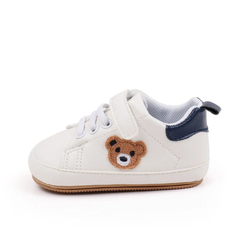 Baby Shoes Cute Bear Sneaker Spring and Autumn Style High Quality PU and TPR Sole Anti-slip 0-9-18 Month Toddler Walking BMB3134