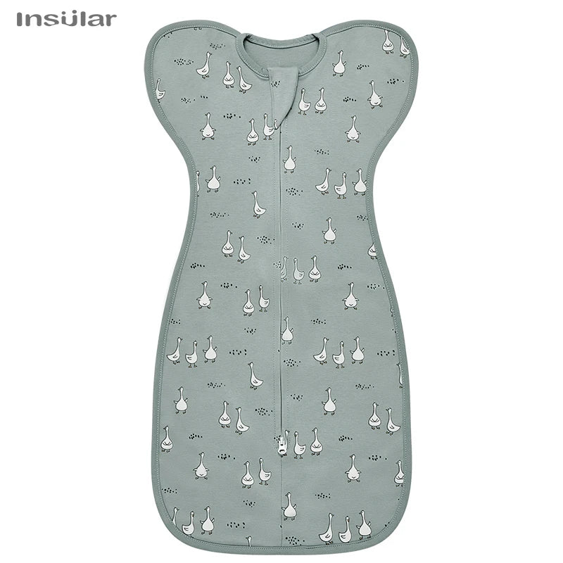 Newborn Baby Sleeping Bags Raised Hand Anti-shock Cotton Printed Sleepsacks Swaddle Blanket New Born Baby Items Baby Swaddle