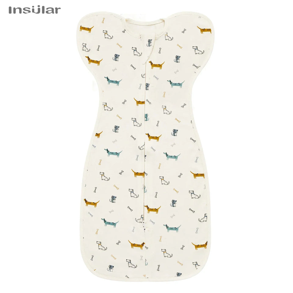 Newborn Baby Sleeping Bags Raised Hand Anti-shock Cotton Printed Sleepsacks Swaddle Blanket New Born Baby Items Baby Swaddle