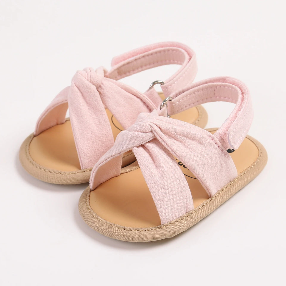2024 New Product Baby Sandals Infant Girls Shoes Bow-knot Princess Sole Non-slip Toddler First Walkers 5-colors