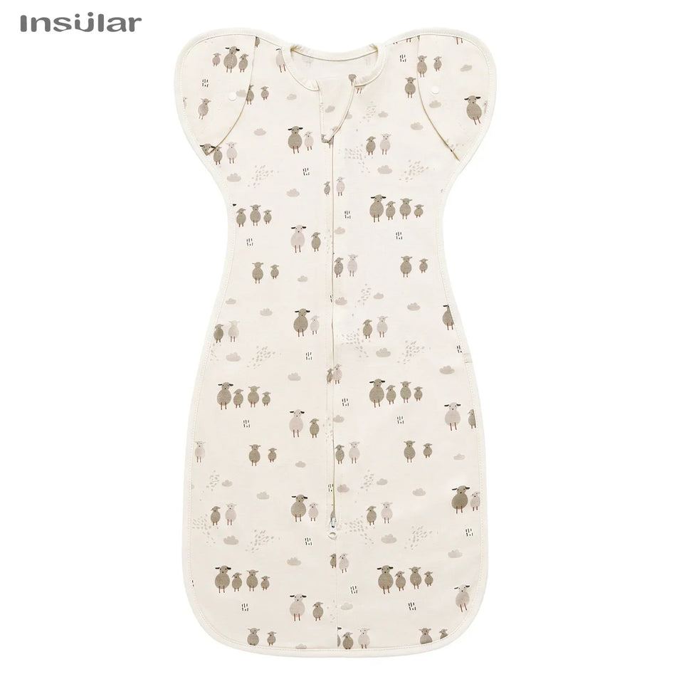 Newborn Baby Sleeping Bags Raised Hand Anti-shock Cotton Printed Sleepsacks Swaddle Blanket New Born Baby Items Baby Swaddle