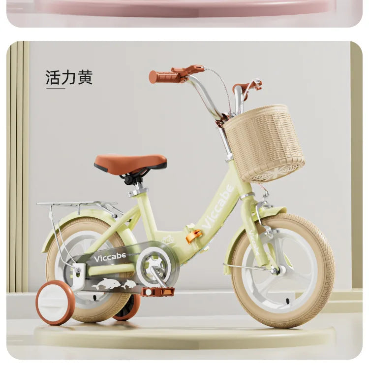 Children's Bicycle Folding Girl 3 6-7-10 Year Old Baby Middle Aged Older Boy's Bicycle Baby Pedal Stroller