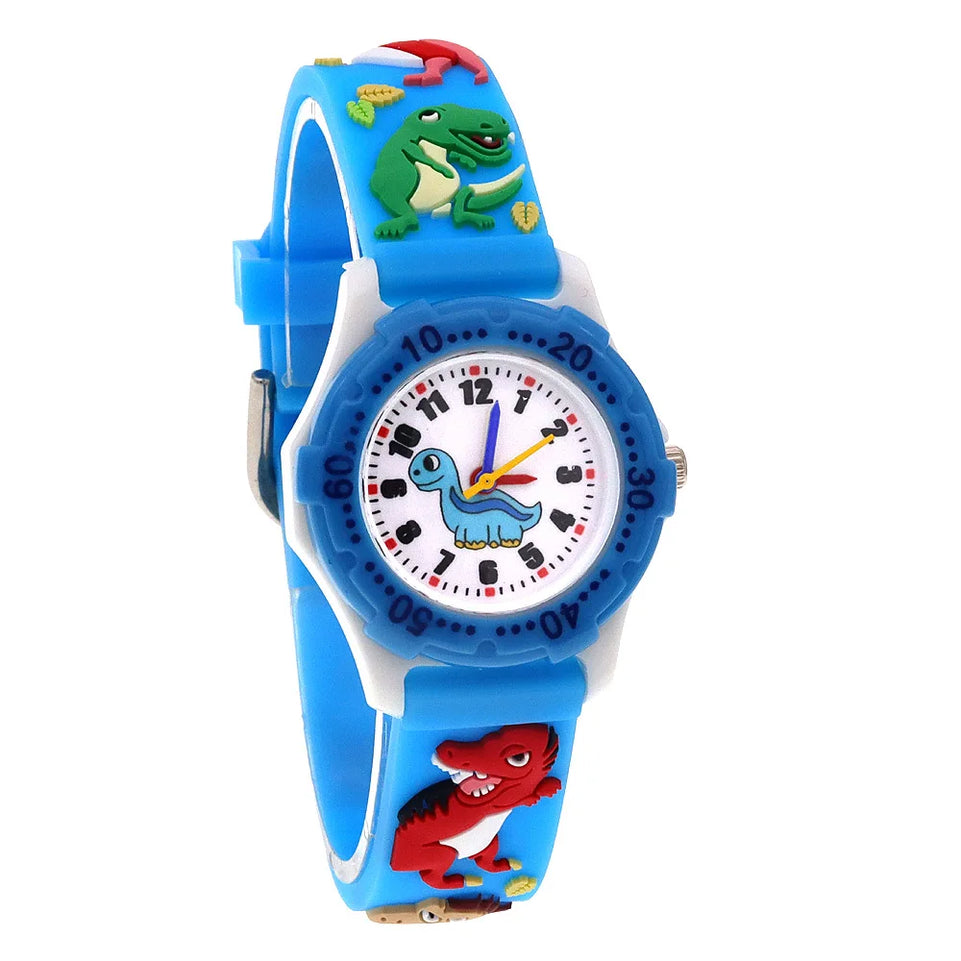 Cartoon Watches Children Boys Girls Watch Kids Watches Boys Digital Watch Quartz Wristwatch Dinosaur Silicone Strap Baby Watch