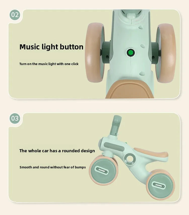 Children's balance bike without pedals 1-3 years old baby child scooter baby toddler four-wheel yo-yo