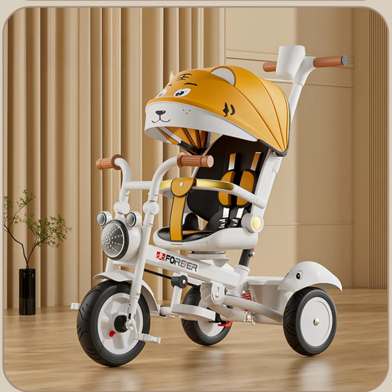 New Children's Tricycle,Reclining and Sitting Foldable Portable Stroller,1-6 Years Old Multifunctional Children's Bicycle