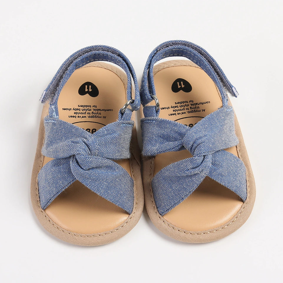 2024 New Product Baby Sandals Infant Girls Shoes Bow-knot Princess Sole Non-slip Toddler First Walkers 5-colors
