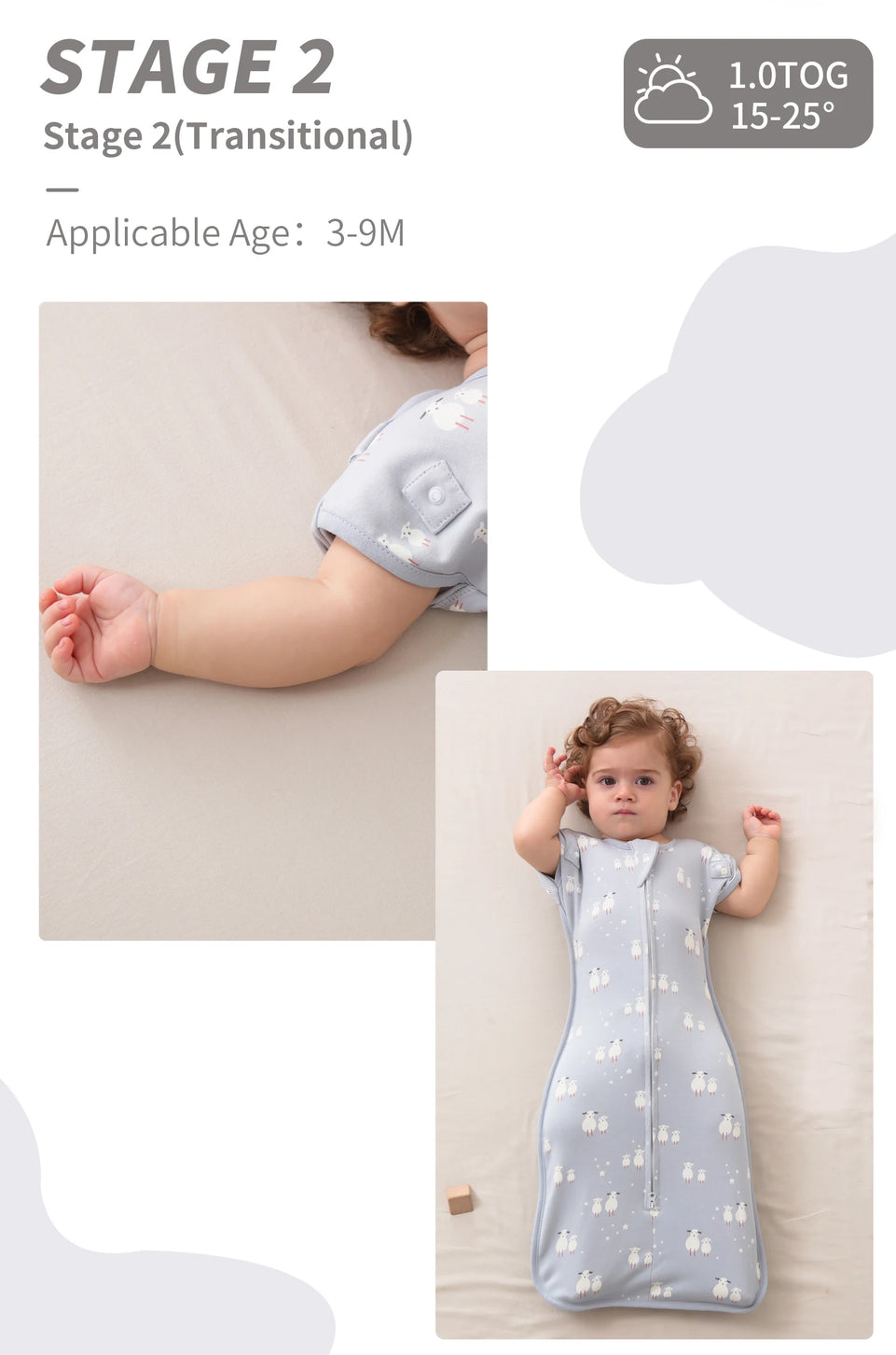 Newborn Baby Sleeping Bags Raised Hand Anti-shock Cotton Printed Sleepsacks Swaddle Blanket New Born Baby Items Baby Swaddle