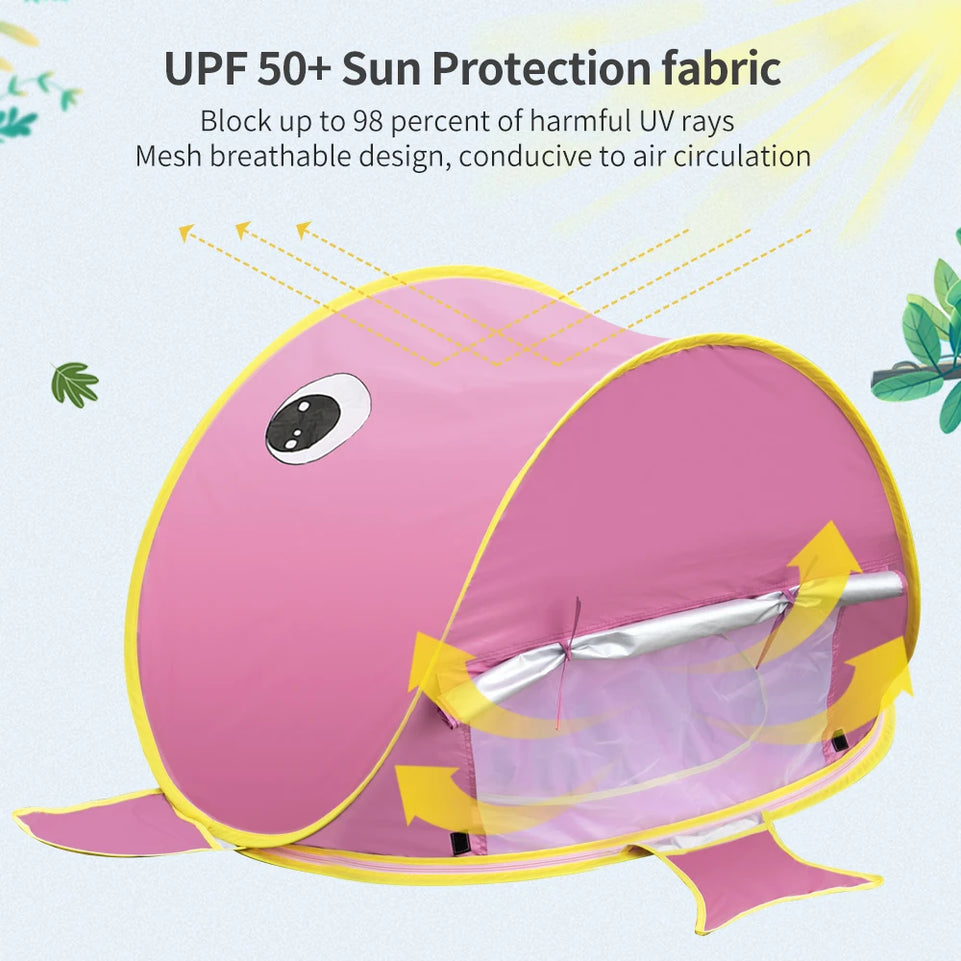 Baby Beach Tent Pop Up Portable Sun Shelter with UV Protection Shade for Infants Toddlers Kids Outdoor Pool Beach Summer Toys