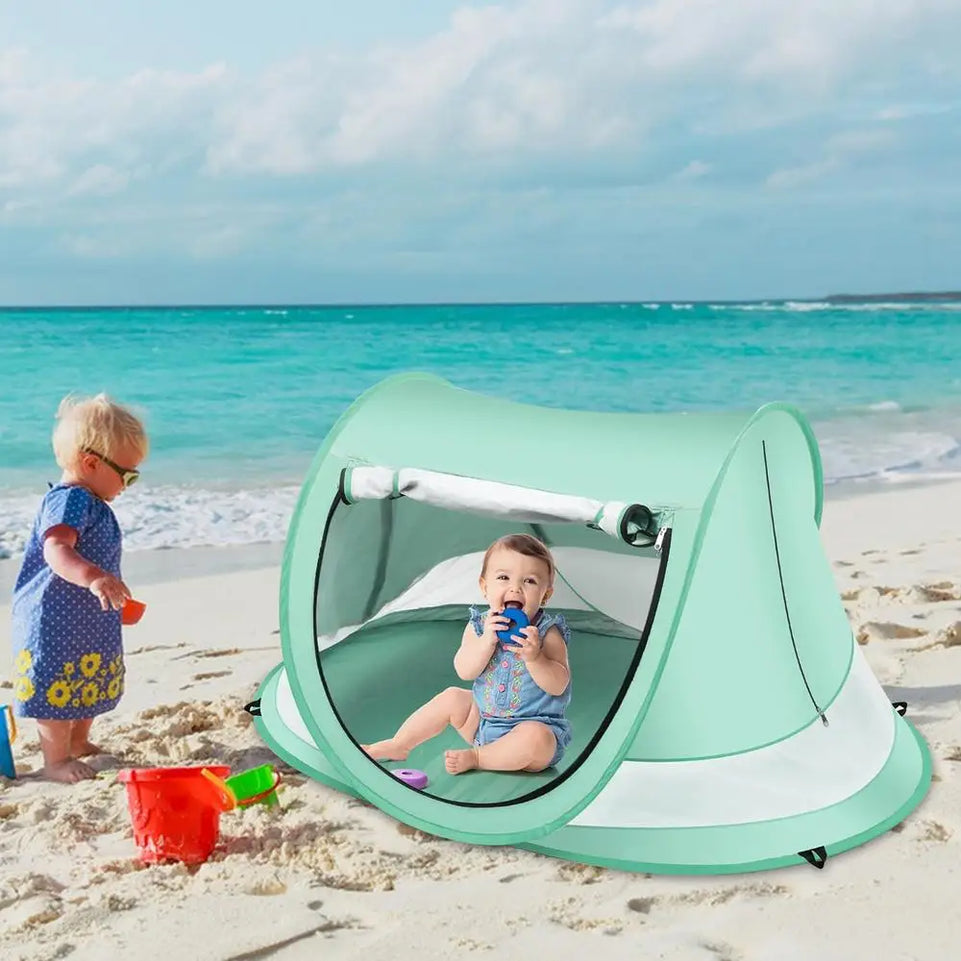 beach Baby Shade Tent UV Resistant Toddler Dome Foldable Baby Pop Up Tent for Vacation Camping Pool Beach Travel Backyard