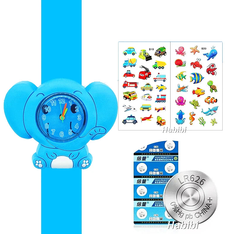 Cute Baby Watch Cartoon 3D Animals Boys Girls Kids Students Clock Birthday Party Christmas Gift Children Study Time Slap Watches