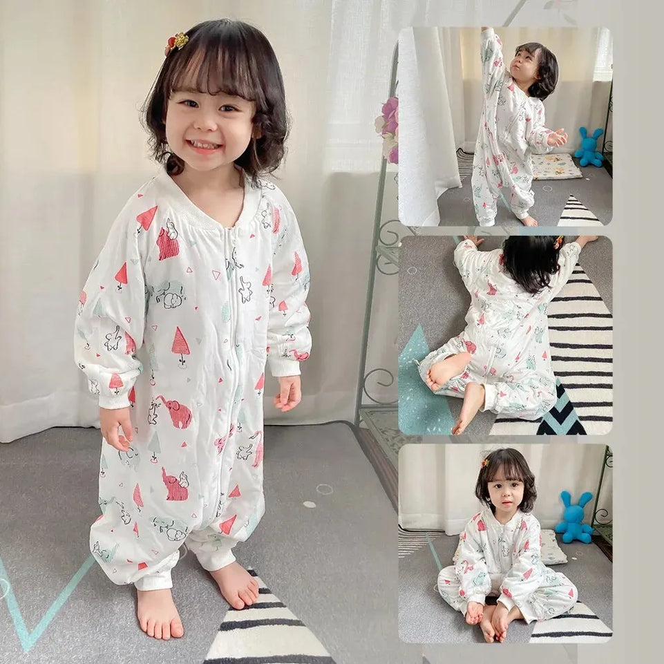 Baby Sleeping Bag Cute Girls Winter Warm Baby Sleepsack With Feet 1-4Years Kids Growth Blanket Sleepwear Children'S Sleeping Bag