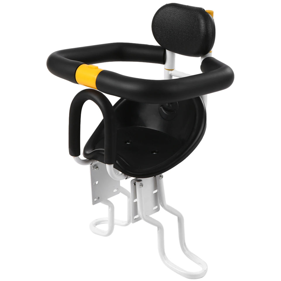 Safety Child Bicycle Seat Bike Front Baby Seat Kids Saddle with Foot Pedals Support Back Rest for MTB Road Bike