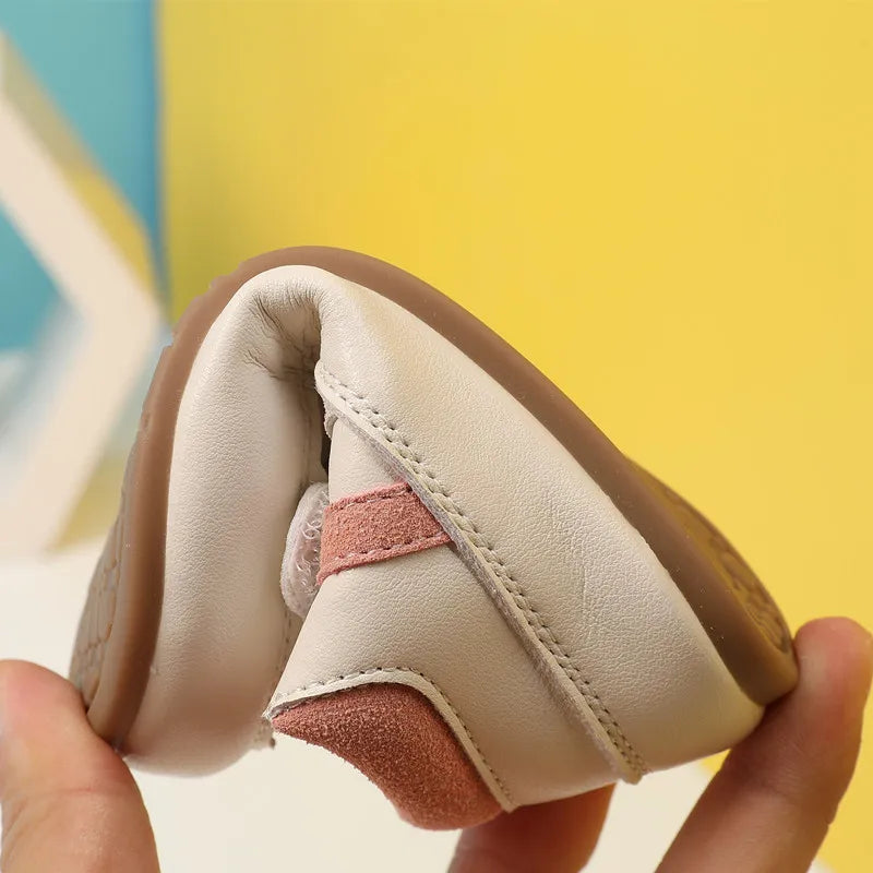 0-5 Years New Baby Shoes For Boy Leather Toddler Barefoot Shoes Soft Sole Outdoor Kids Tennis Fashion Little Girls Sneakers