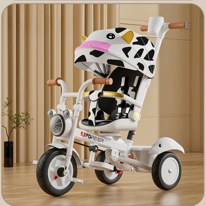 New Children's Tricycle,Reclining and Sitting Foldable Portable Stroller,1-6 Years Old Multifunctional Children's Bicycle