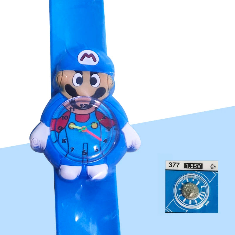 Baby Watch 3D Cartoon Kids Birthday Gift Old Girl Boy Children Study Time Toy Watch Clock Free Spare Battery