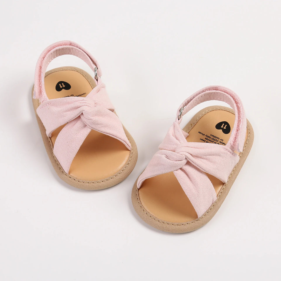 2024 New Product Baby Sandals Infant Girls Shoes Bow-knot Princess Sole Non-slip Toddler First Walkers 5-colors